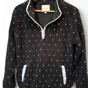 Thread & Supply Navy Blue Fleece With Polka Dots Size Medium